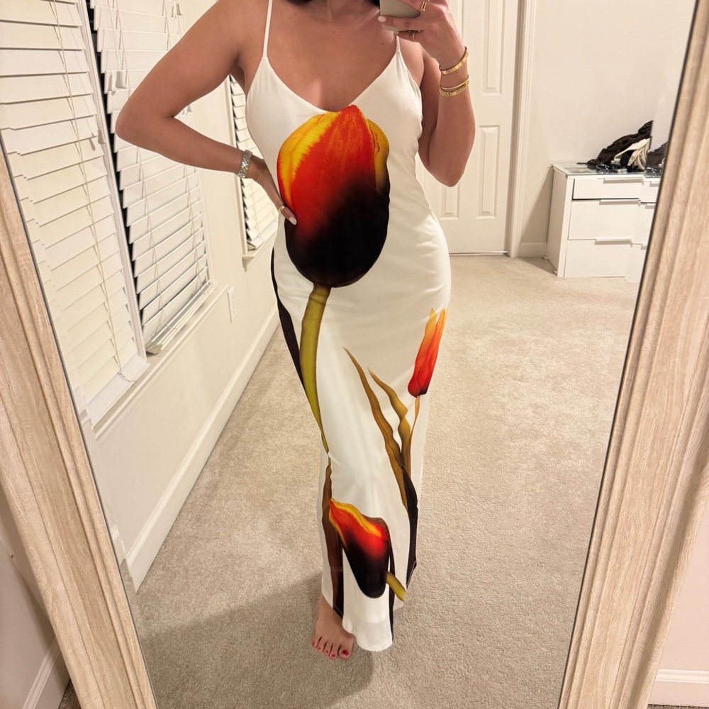 Zara floral maxi bodycon dress - Picture 7 of 8